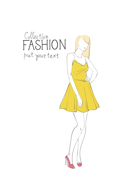 Collezione di moda di vestiti modello femminile
