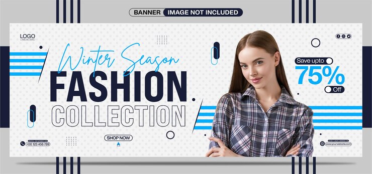 Vettore collezione di moda per la stagione invernale per le donne social media banner design