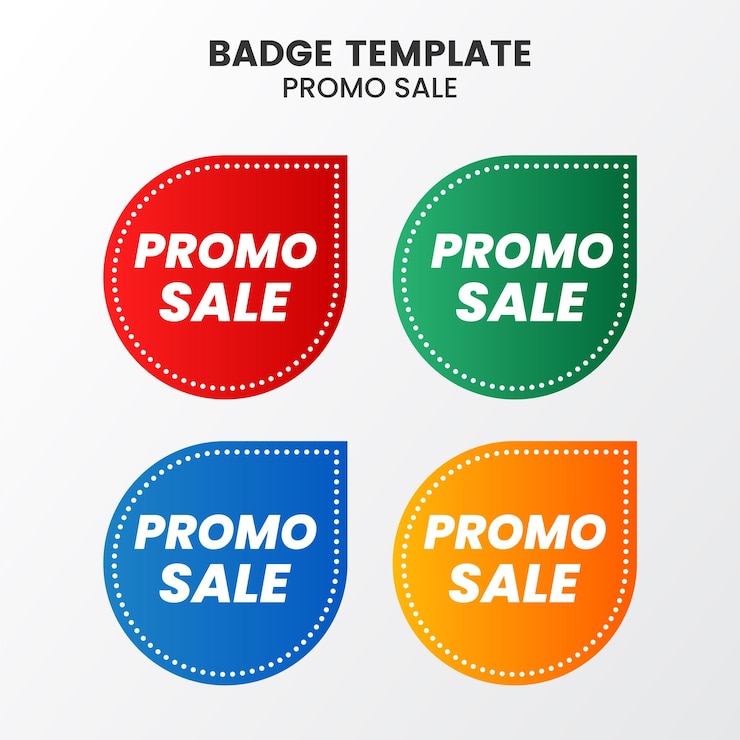 Vettore collezione di modelli di badge di vendita piatta
