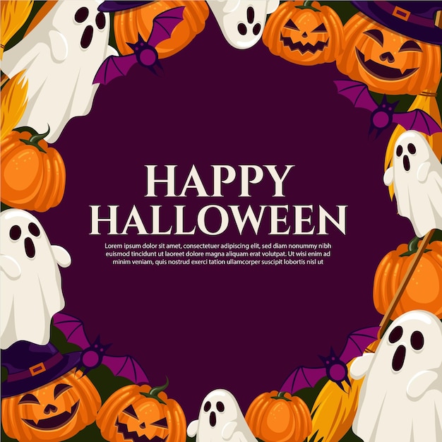 Collezione di modelli di halloween piatto