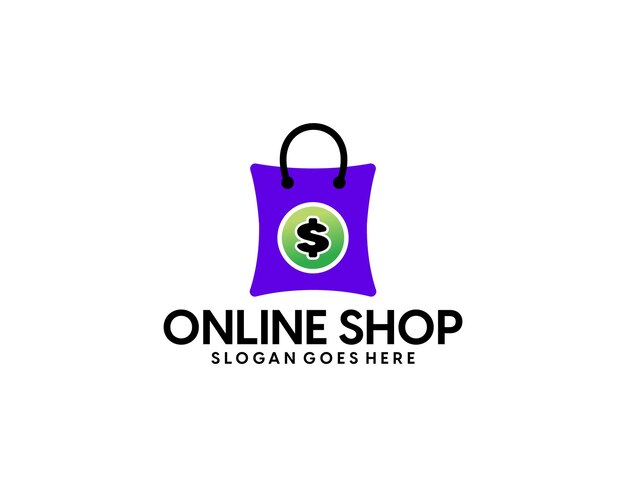 Collezione di modelli di logo di e-commerce sfumato