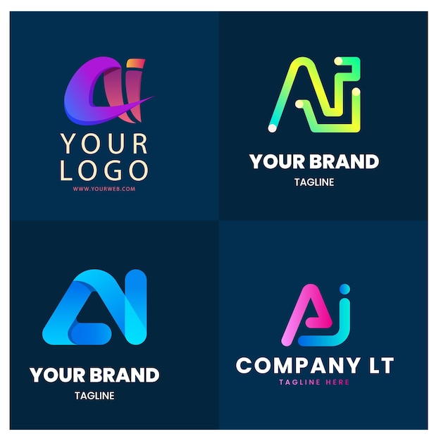 Collezione di modelli di logo Gradient ai