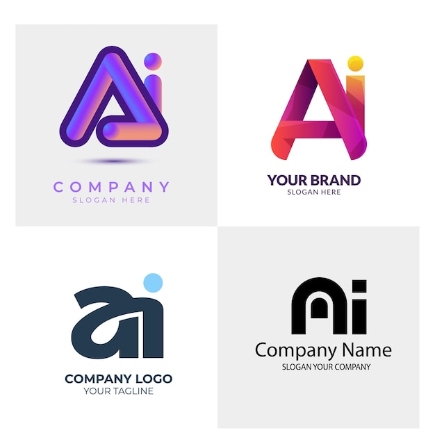 Collezione di modelli di logo Gradient ai