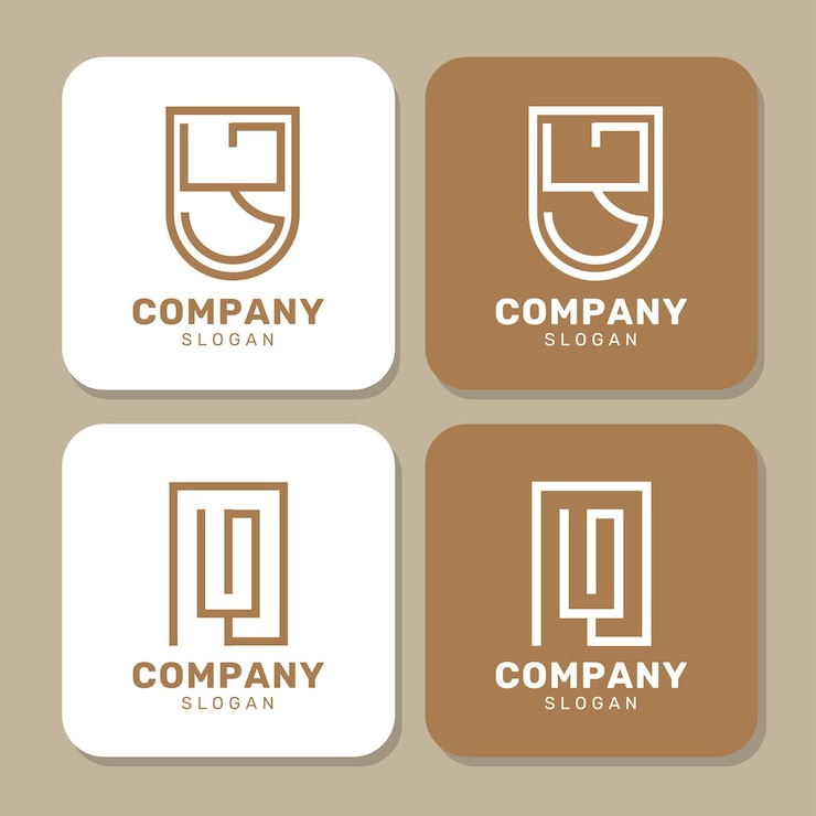 Vettore collezione di modelli di logo lettera gu o ug design piatto