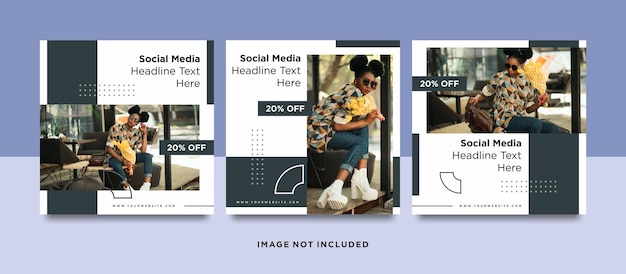 Collezione di modelli di post sui social media minimalisti o banner
