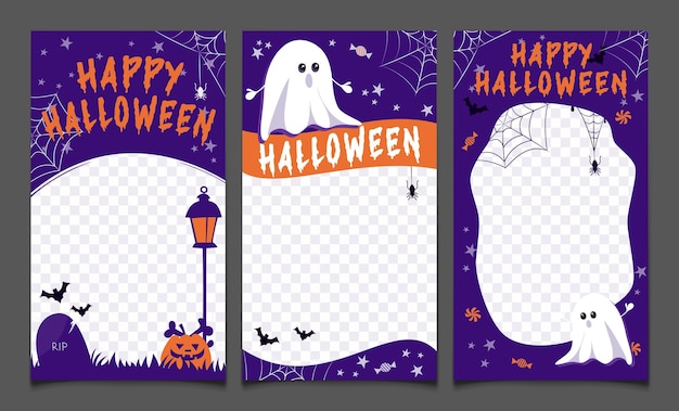 Collezione di modelli di storie di Halloween per Instagram