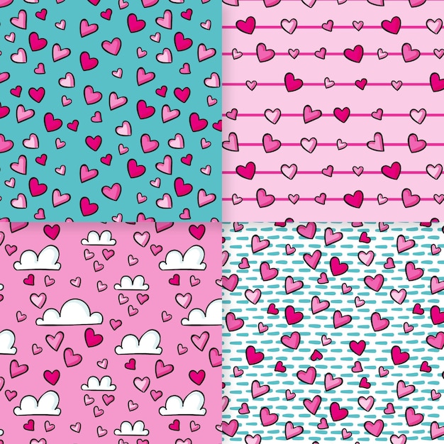 Collezione di motivi a cuore