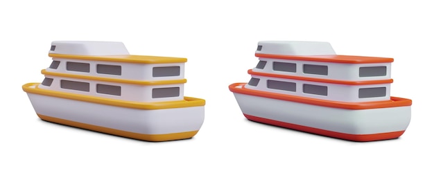 Collezione di navi da crociera in diversi colori
