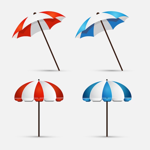 Collezione di ombrellone cartoon design icona vettore