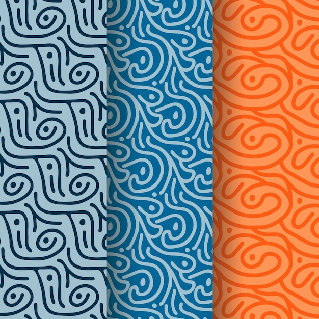 Collezione di pattern di linee arrotondate