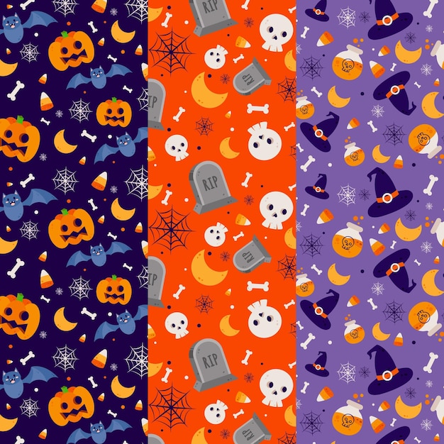 Collezione di pattern festival di Halloween