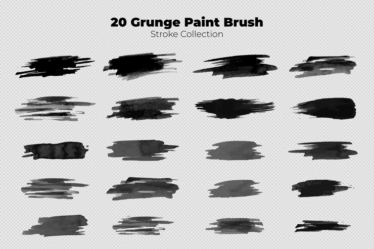 Vettore collezione di pennellate grunge