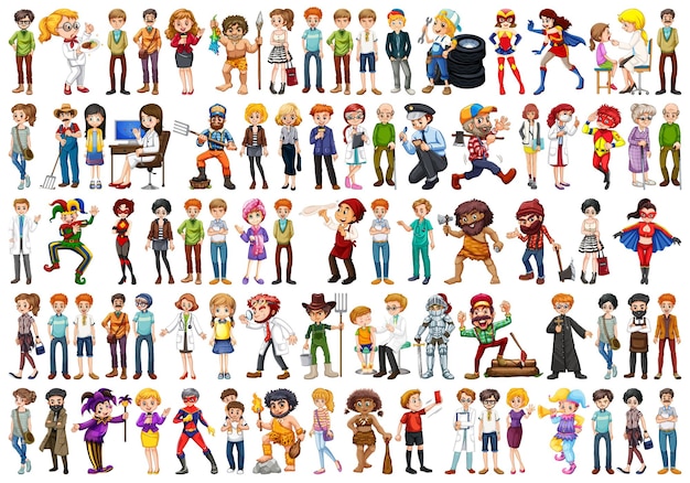 Collezione di personaggi diversi