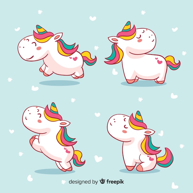 Collezione di personaggi unicorno Kawaii