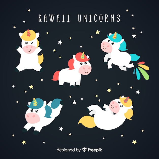Collezione di personaggi unicorno Kawaii