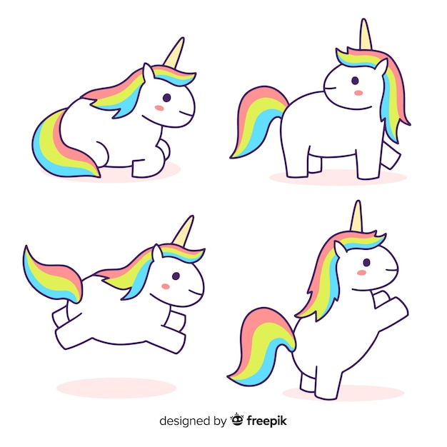 Collezione di personaggi unicorno Kawaii