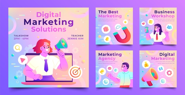Collezione di post di marketing digitale su Instagram