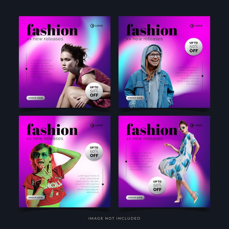 Vettore collezione di post instagram di vendita di moda elegante