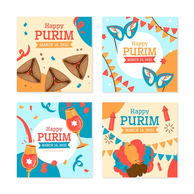 Collezione di post instagram purim piatti