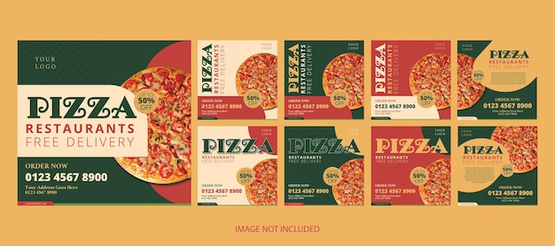 Collezione di post su Instagram Cibo italiano con pizza