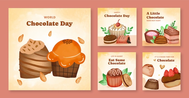Collezione di post su Instagram per la celebrazione della Giornata Mondiale del Cioccolato