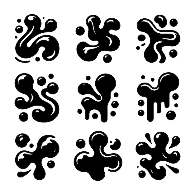 Collezione di set vettoriali a forma di blob disegnati a mano