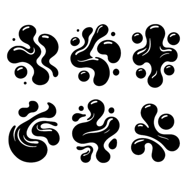 Collezione di set vettoriali a forma di blob disegnati a mano