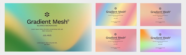 Collezione di sfondo con gradiente di rete pastel estetico