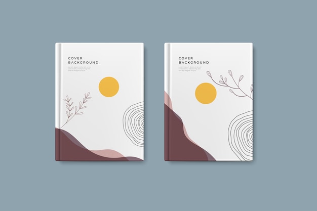 collezione di sfondo del libro di copertina disegnato a mano astratto