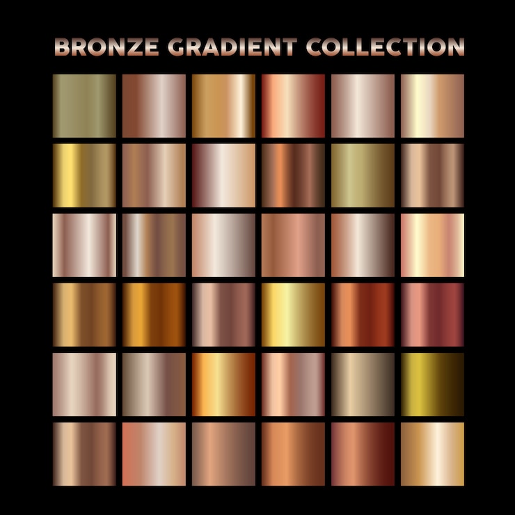 Vettore collezione di sfumature di bronzo