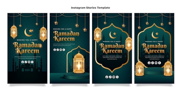 Collezione di storie di instagram ramadan realistiche