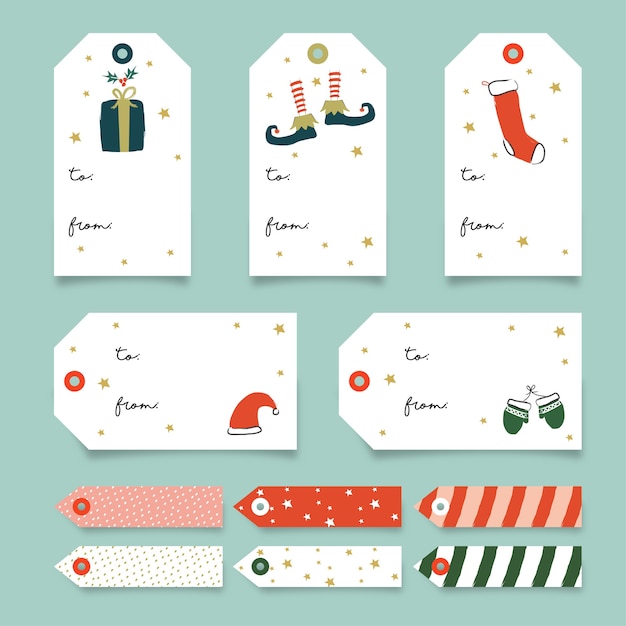Collezione di tag regalo di Natale