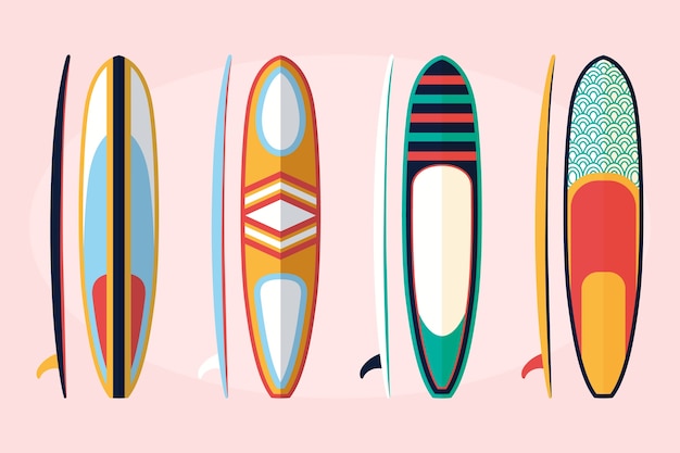 Collezione di tavole sup dal design piatto