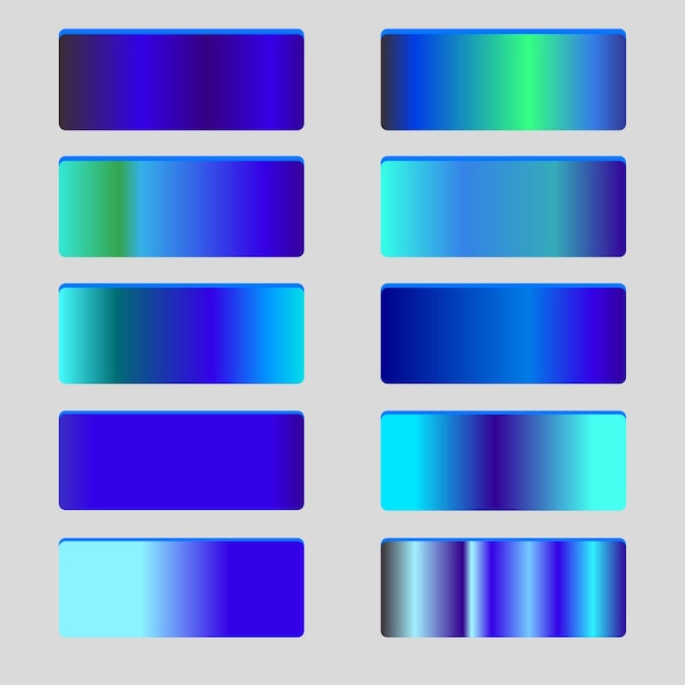 Collezione di template di gradienti metallici blu