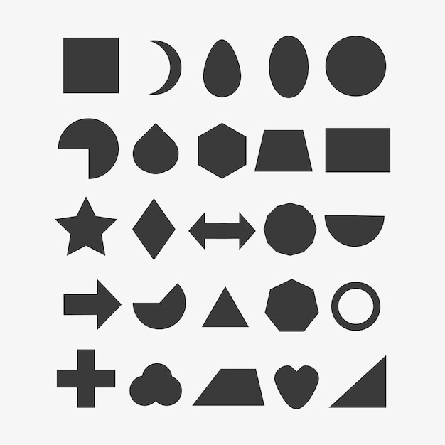 Collezione di varie forme e forme geometriche
