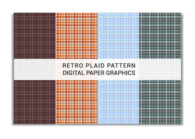 Collezione grafica con motivo plaid retrò a scacchi senza soluzione di continuità.