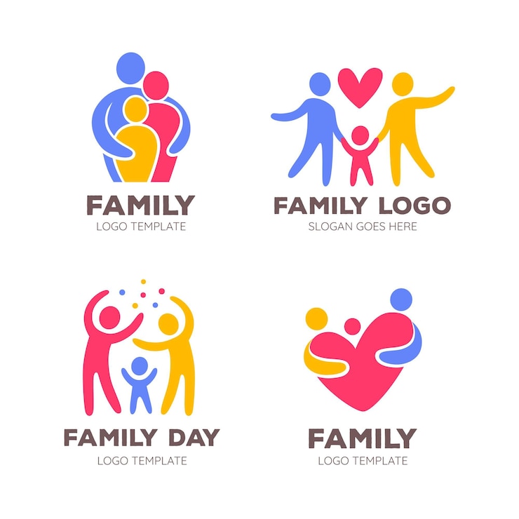 Vettore collezione logo famiglia