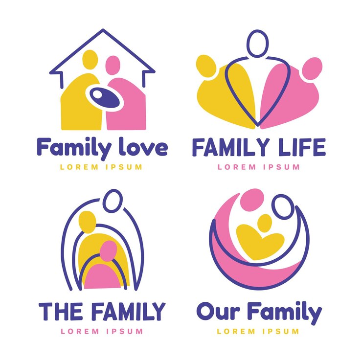 Vettore collezione logo famiglia