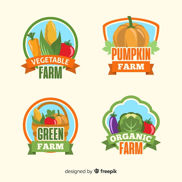 Collezione logo flat farm