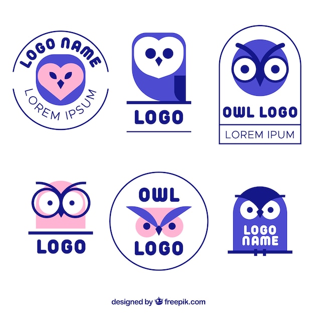 Collezione logo gufo blu