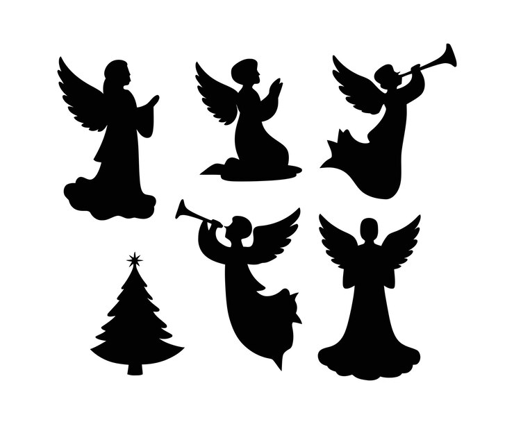 Collezione Silhouette Anello di Natale Vettore