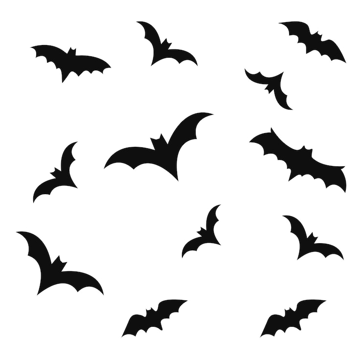 Vettore collezione silhouette di pipistrelli volanti