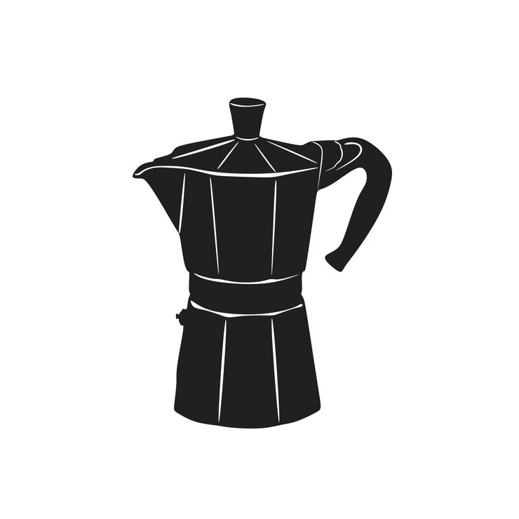 Collezione silhouette fatta a mano con logo amante del caffè