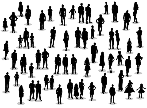 Collezione Silhouette persone uomini donne donne bambini