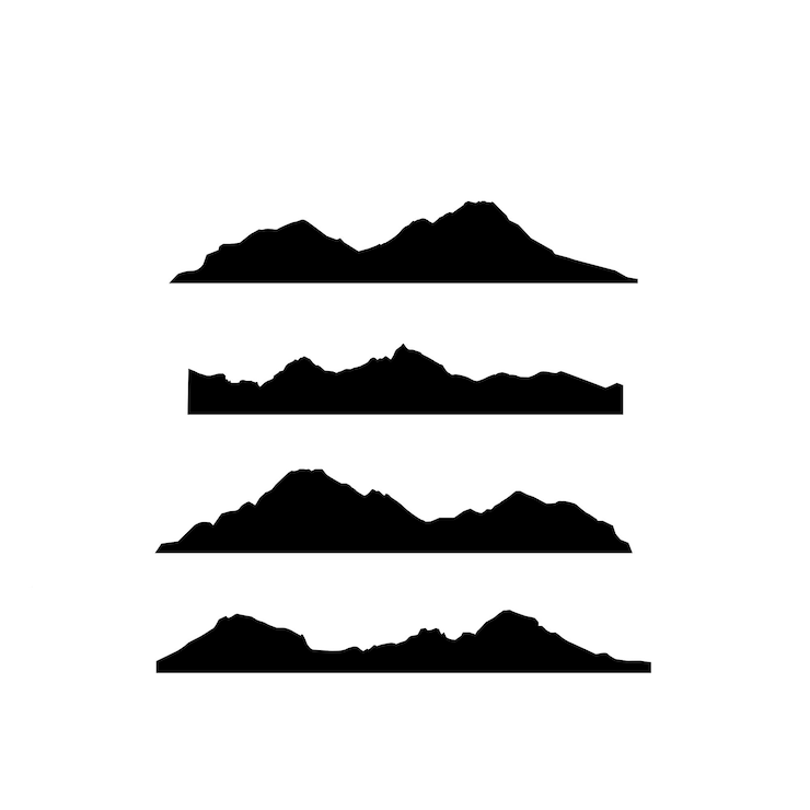 Collezione Small Peak Mountain Silhouette