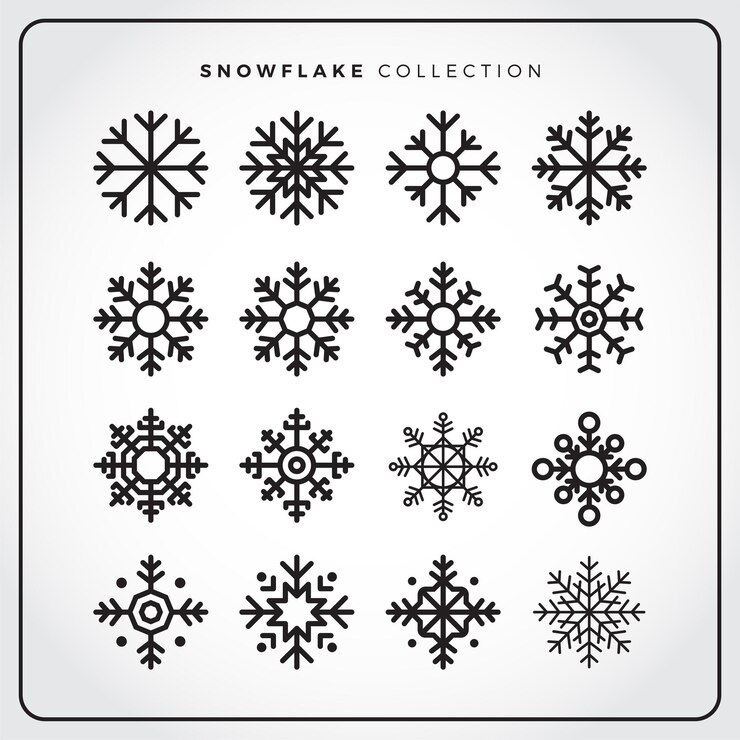 Collezione vettoriale di fiocchi di neve