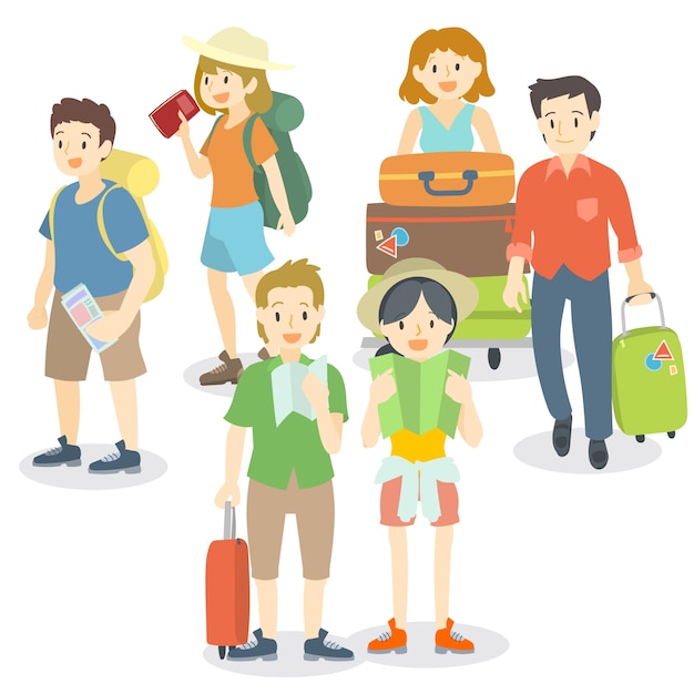 Collezione vettoriale di viaggi di persone
