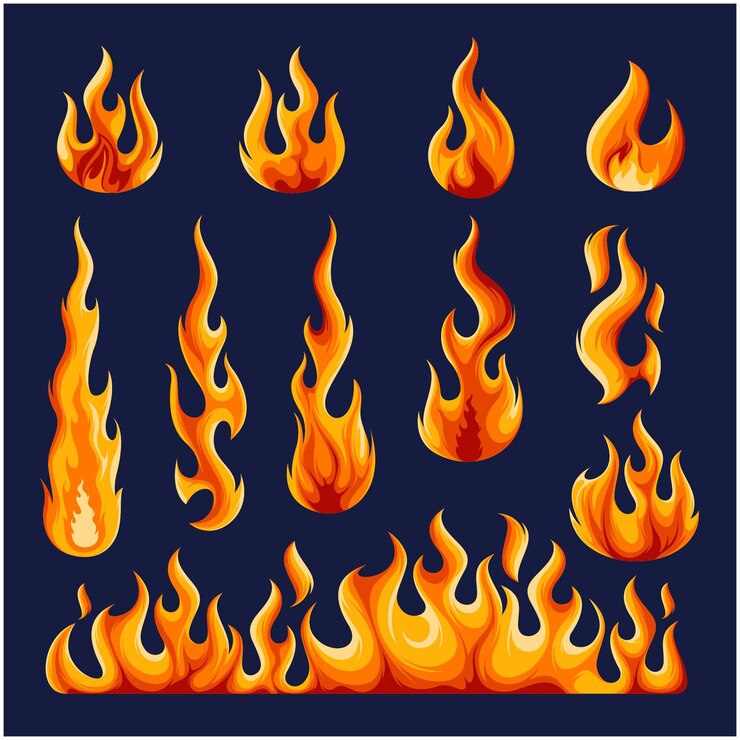 Vettore collezione vettoriale modello di fuoco ardente
