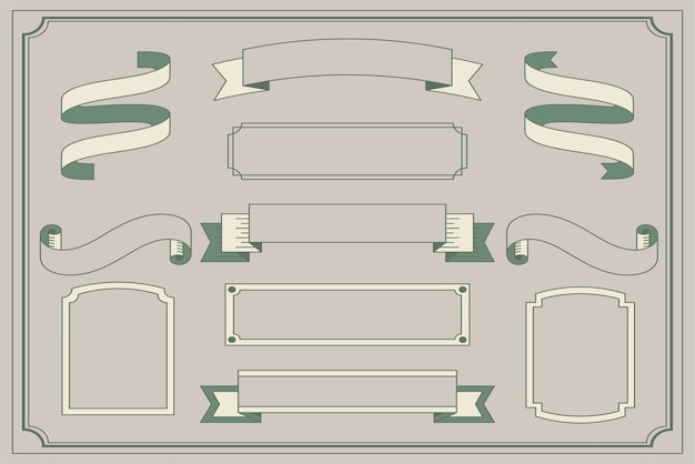 collezione vintage ornamento cornice illustrazione