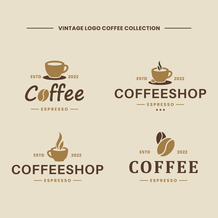 Collezioni di design del logo del caffè vintage.